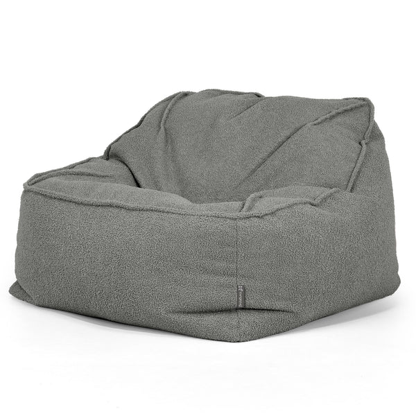 Pufa fotel Sloucher - Boucle Szarość