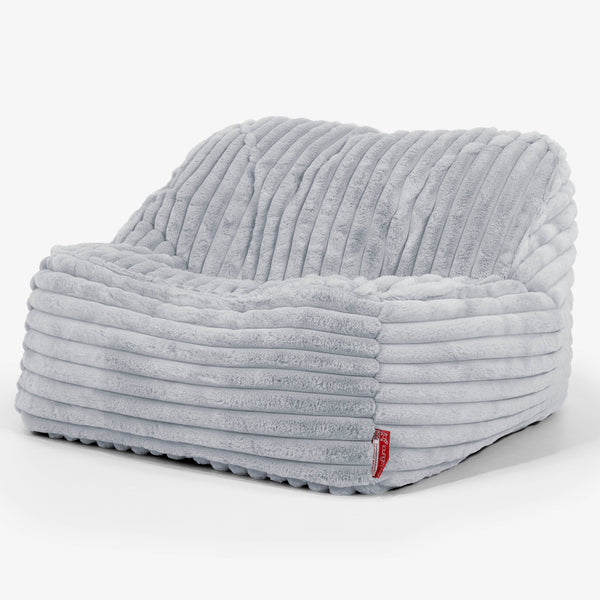 Pufa fotel Sloucher - Sztruks ultra plusz Kacze jajo niebieskie 01