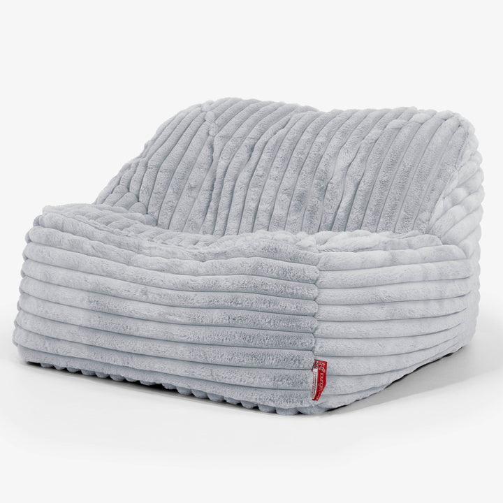 Pufa fotel Sloucher - Sztruks ultra plusz Kacze jajo niebieskie 01