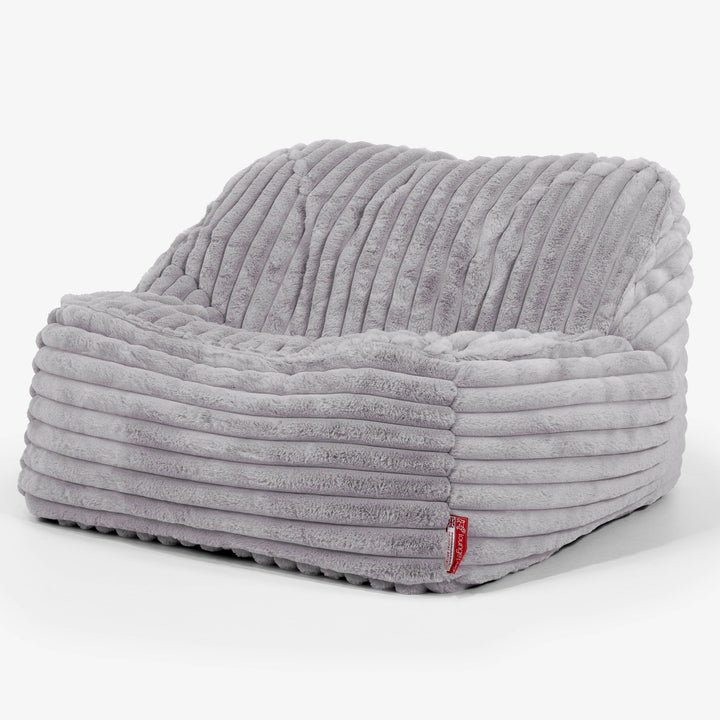 Pufa fotel Sloucher - Sztruks ultra plusz Szarość 01