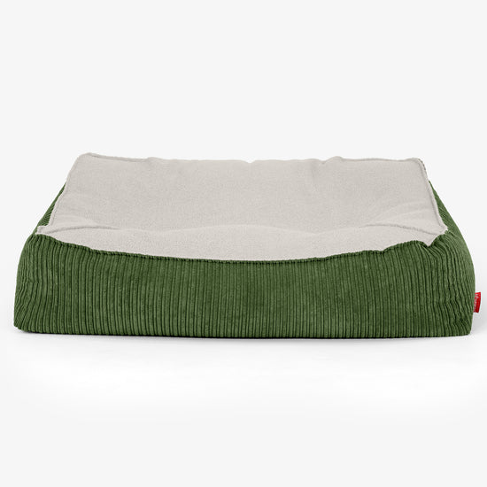 Sofa pufa Sloucher - Boucle & sztruks Leśna zieleń 02