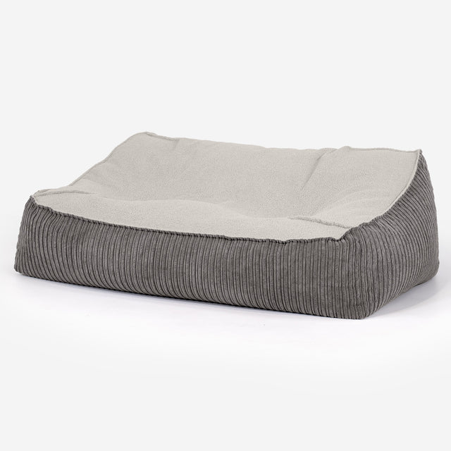 Sofa pufa Sloucher - Boucle & sztruks Grafit szarość 01