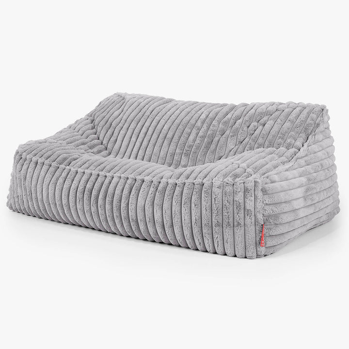 Sofa pufa Sloucher - Sztruks ultra plusz Szarość 01