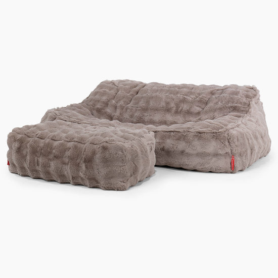 Sofa pufa Sloucher - Sztuczne futro Bąbelkowe Mysi 03