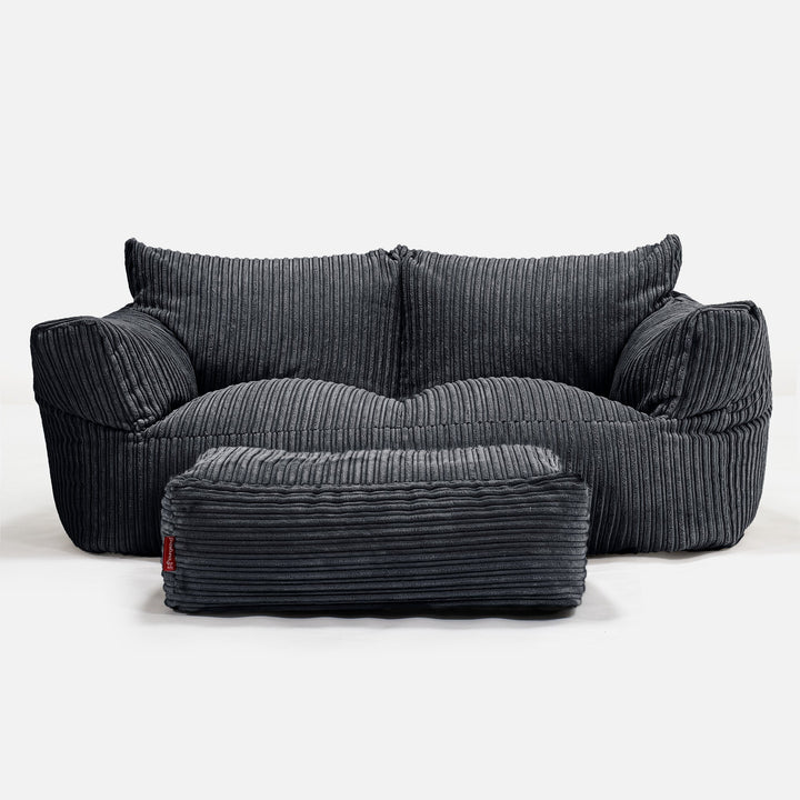 Sofa pufa Josephine - Klasyczny sztruks Czerń 02