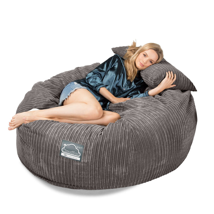 Sofa pufa piankowa gigant CloudSac 1010 XXL - Klasyczny sztruks Grafit szarość 03