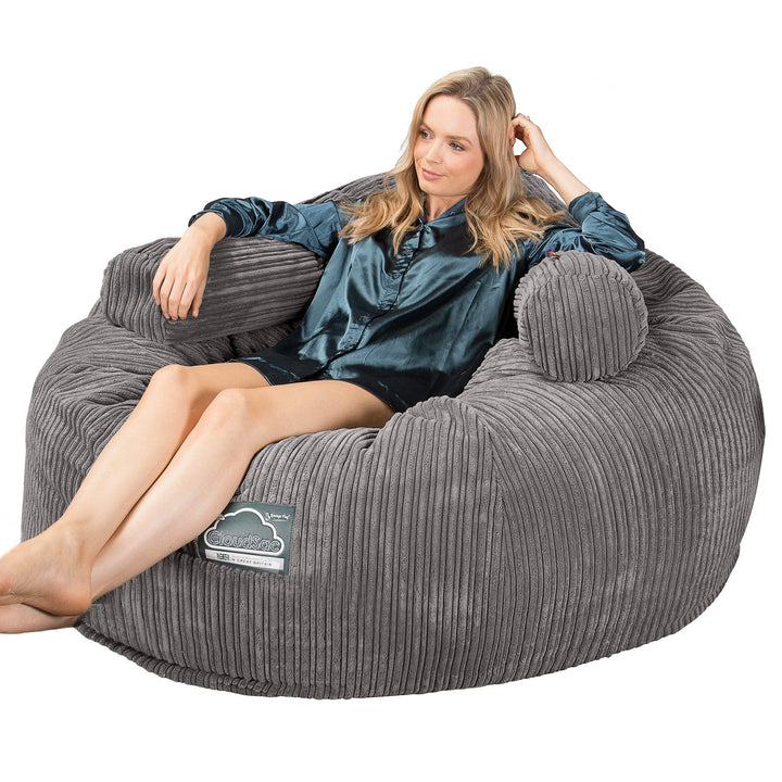 Sofa pufa piankowa gigant CloudSac 1010 XXL - Klasyczny sztruks Grafit szarość 07