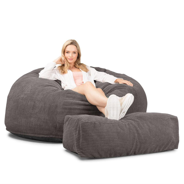 Sofa pufa piankowa gigant CloudSac 1010 XXL - Pom Pom Antracytowa szarość 01