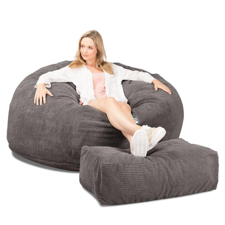 Sofa pufa piankowa gigant CloudSac 1010 XXL - Pom Pom Antracytowa szarość 04