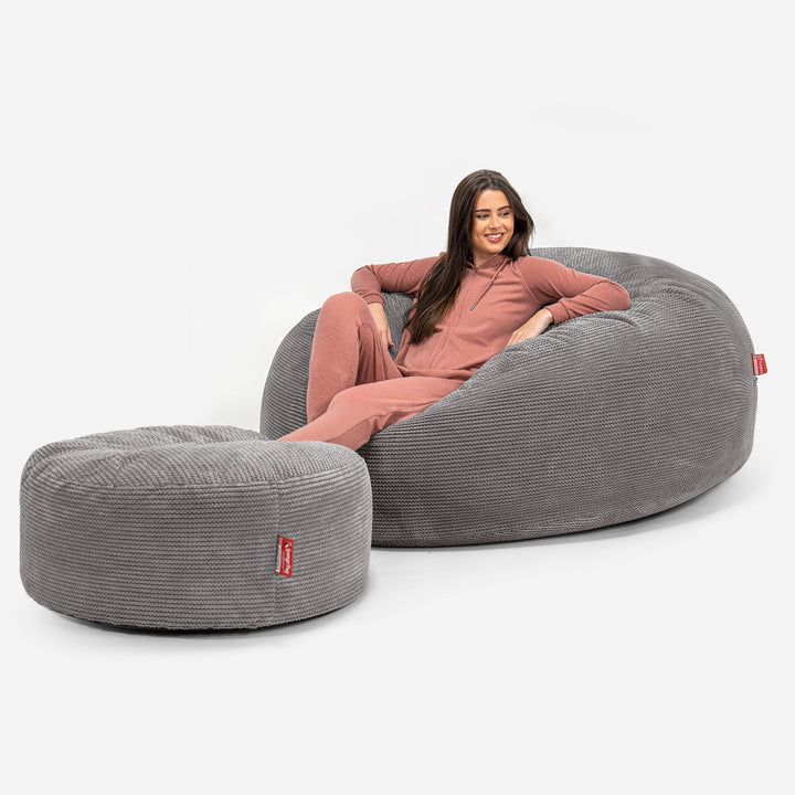 Sofa pufa XXL Mega Mammoth - Pom Pom Antracytowa szarość 02