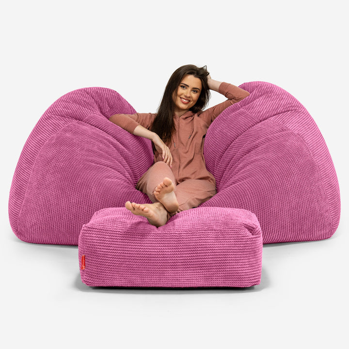 Olbrzymia sofa pufa - Pom Pom Róż 03