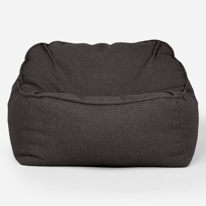 Pufa fotel Sloucher - Boucle Grafit szarość_01